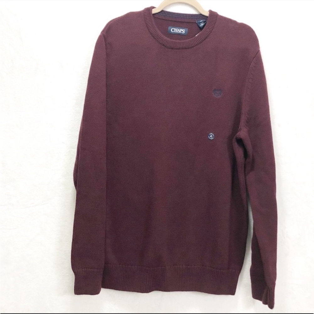 NWT Chaps Burgundy crew neck sweater burgundy L